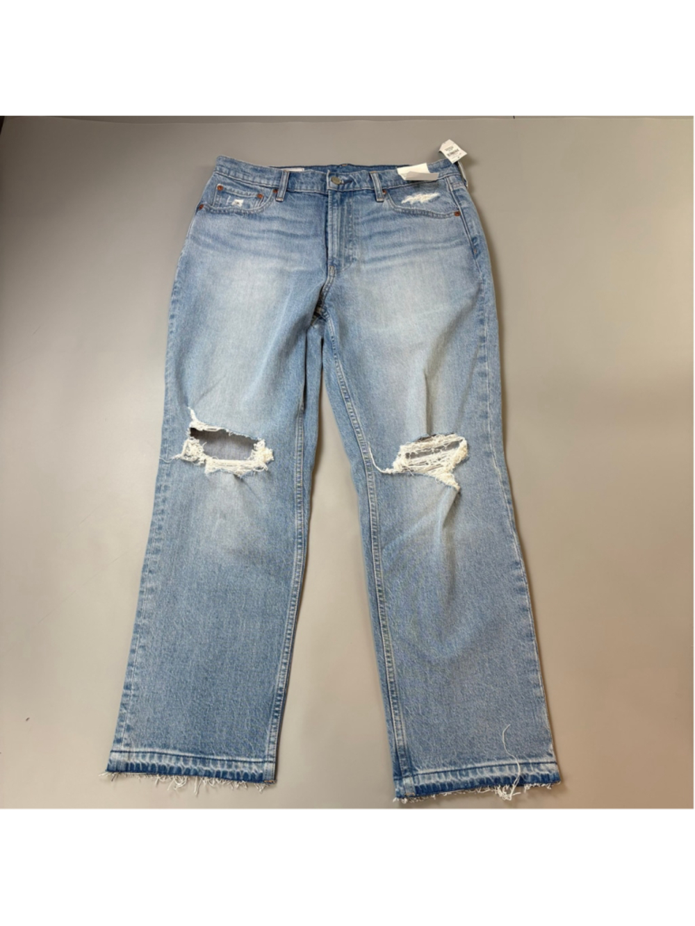 GAP Jeans Blue 31 Cheeky Straight High Rise Distressed Low Stretch Ankle Cute